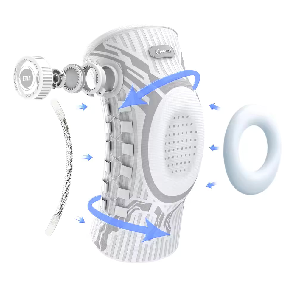 Muscles Rise Adjustable Knee Brace with Patella Gel Pad & Side Stabilizers – Compression Support for Sports & Recovery