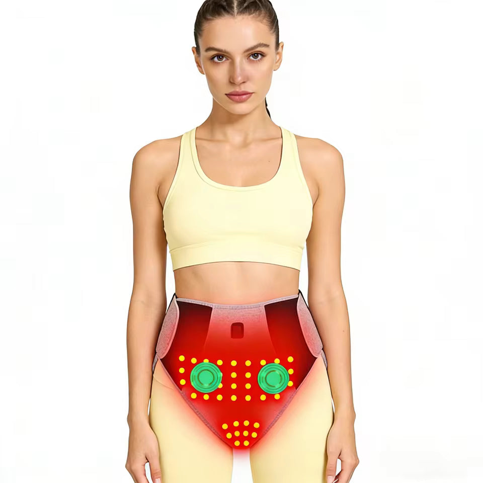 Muscles Rise Heated Menstrual Relief Belt – Red Light Therapy & Abdominal Massage for Comfort and Warmth
