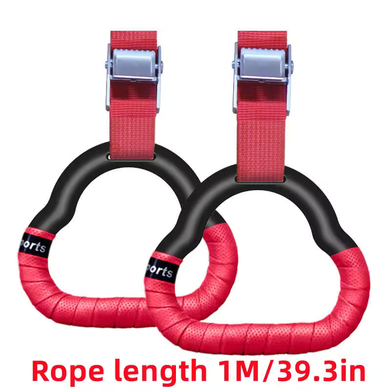 Muscles Rise Gymnastics Rings with Adjustable Straps – Non-Slip Fitness Rings for Kids & Family Training