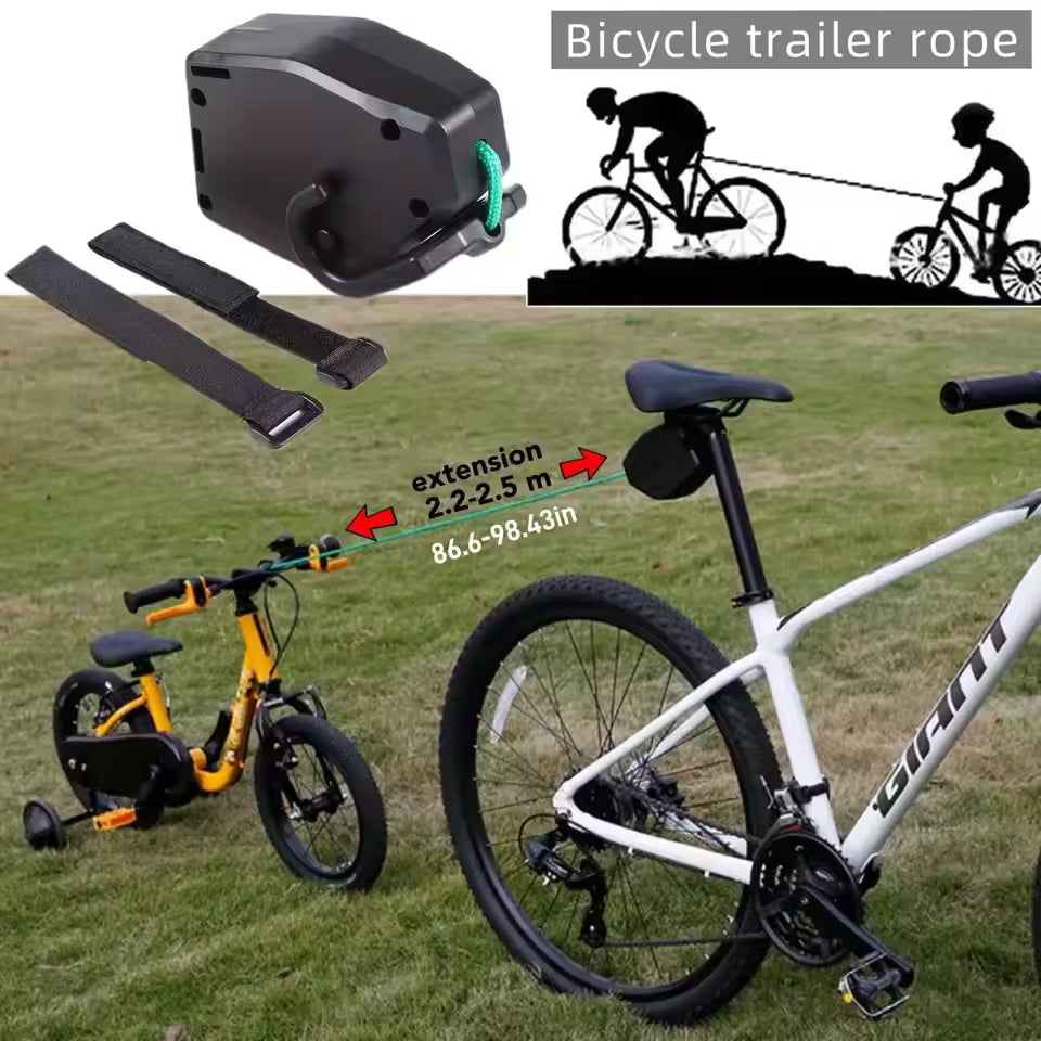Muscles Rise Portable Bicycle Tow Rope – Elastic Bike Traction System for Parent-Child Cycling & Outdoor Adventures