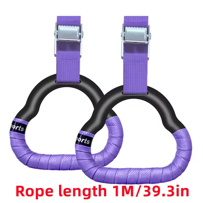 Muscles Rise Gymnastics Rings with Adjustable Straps – Non-Slip Fitness Rings for Kids & Family Training