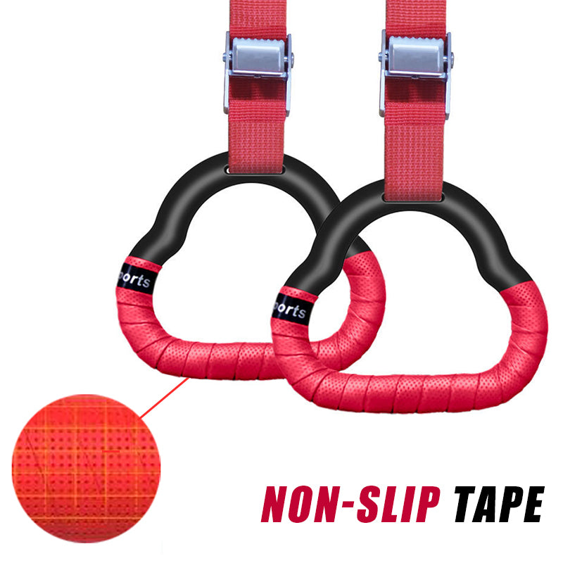 Muscles Rise Gymnastics Rings with Adjustable Straps – Non-Slip Fitness Rings for Kids & Family Training