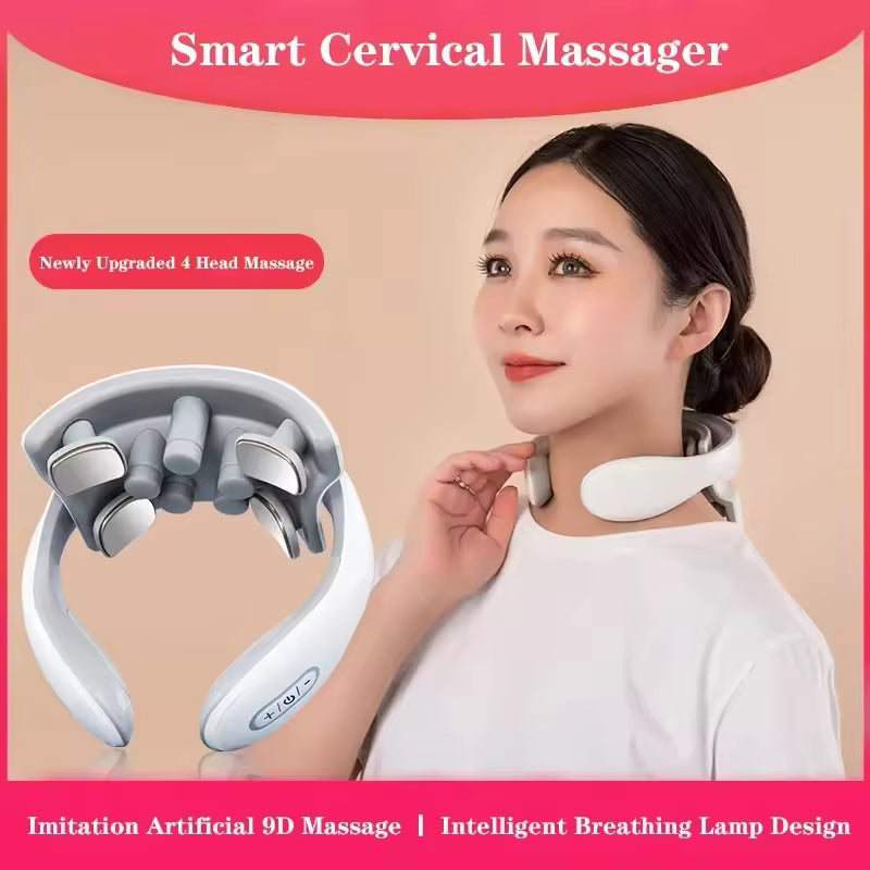 Muscles Rise Smart Neck Massager – Rechargeable Pulse Therapy Device with Heat & Vibration Massage