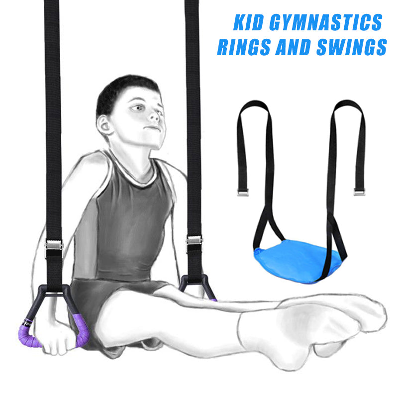 Muscles Rise Gymnastics Rings with Adjustable Straps – Non-Slip Fitness Rings for Kids & Family Training