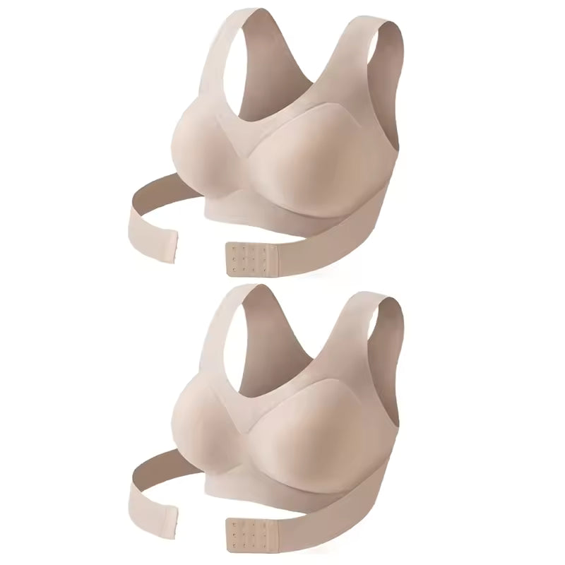 Muscles Rise Women's Posture Support Bra – Seamless Wireless Push-Up Bralette with Cross Back Design