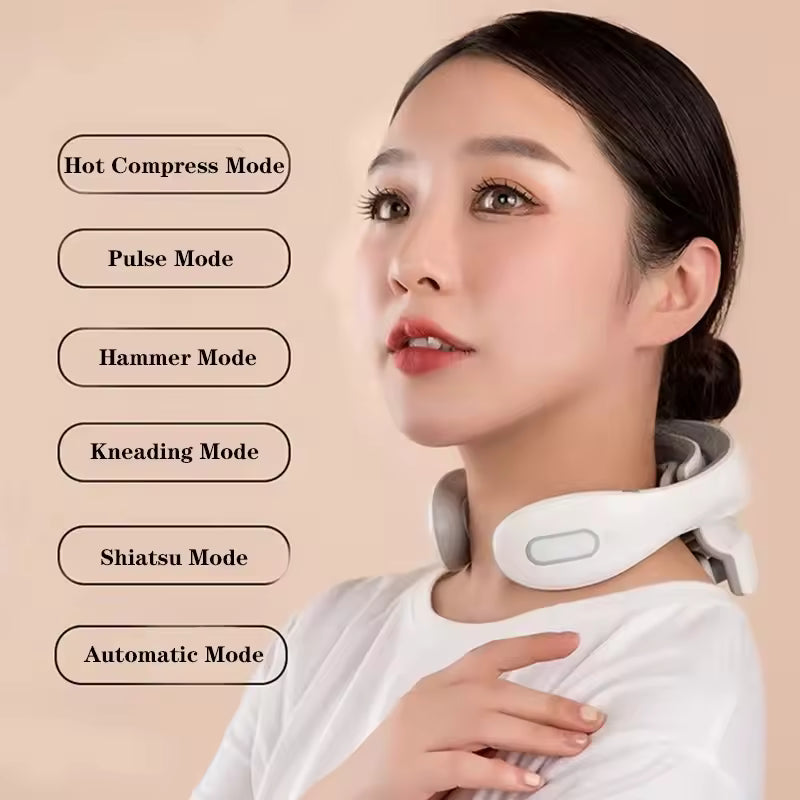 Muscles Rise Smart Neck Massager – Rechargeable Pulse Therapy Device with Heat & Vibration Massage