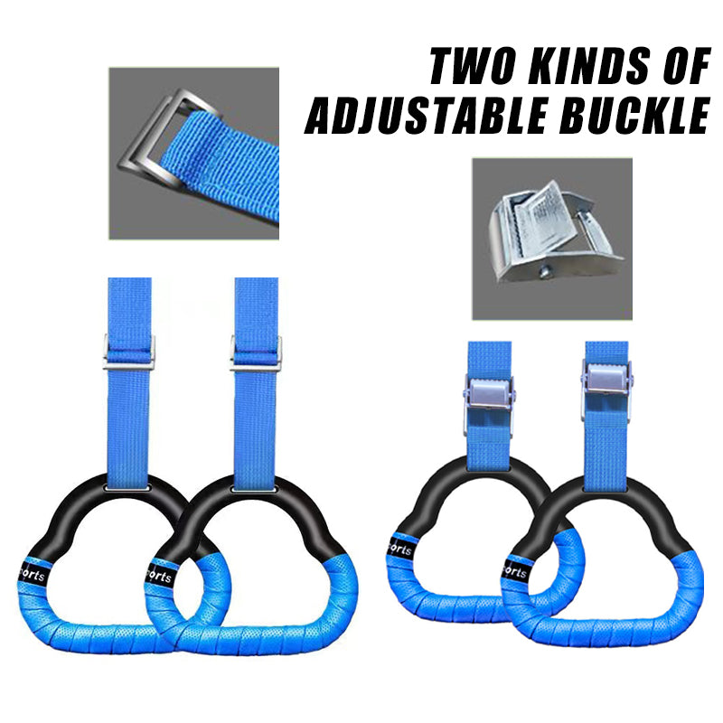 Muscles Rise Gymnastics Rings with Adjustable Straps – Non-Slip Fitness Rings for Kids & Family Training