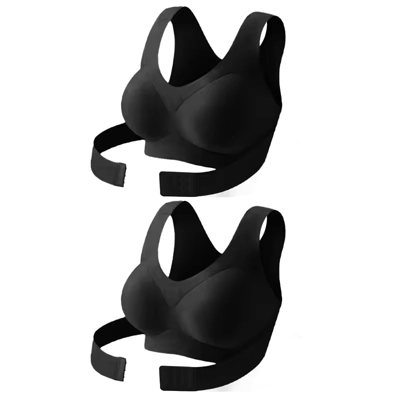 Muscles Rise Women's Posture Support Bra – Seamless Wireless Push-Up Bralette with Cross Back Design