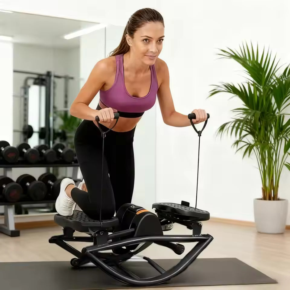 Muscles Rise Silent Lateral Stepper with Pull Rope | Full-Body Home Workout