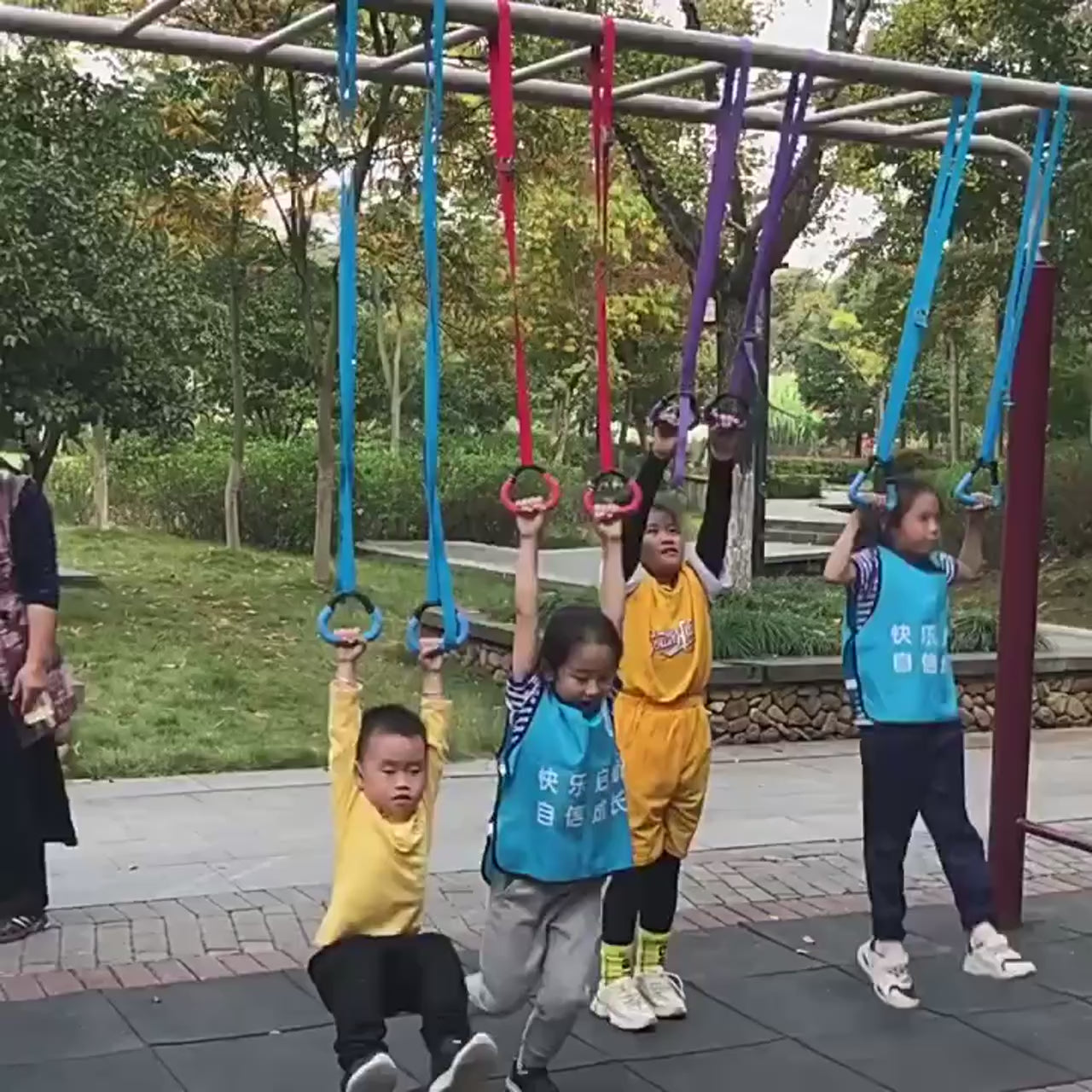 Muscles Rise Gymnastics Rings with Adjustable Straps – Non-Slip Fitness Rings for Kids & Family Training